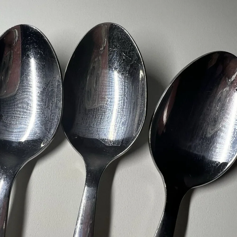 Lot of 7 Vtg Gibson Coca Cola Stainless Steel Tablespoons Spoons Coke Bottle 7
